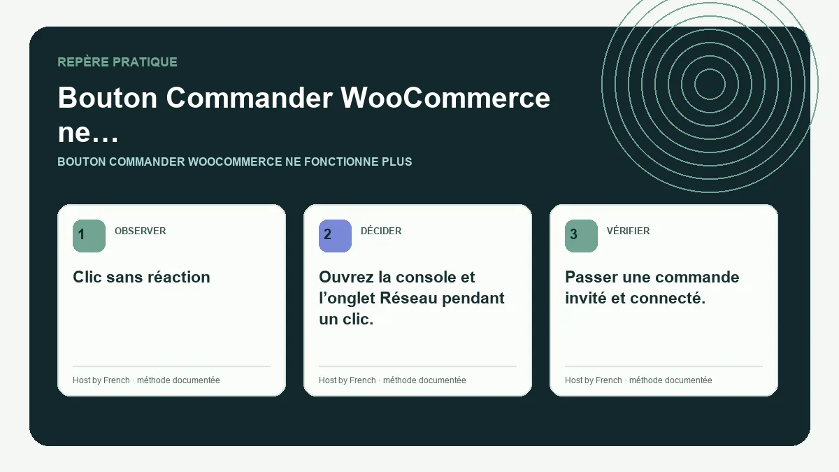Schéma pratique sur bouton Commander WooCommerce ne fonctionne plus