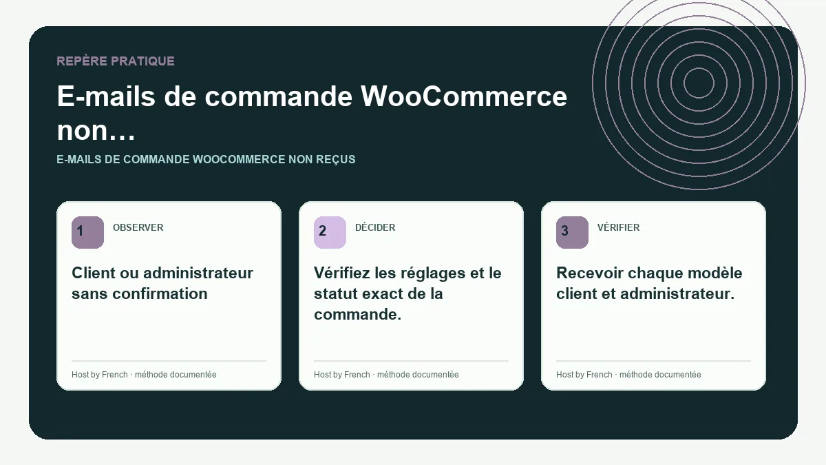 Schéma pratique sur e-mails de commande WooCommerce non reçus