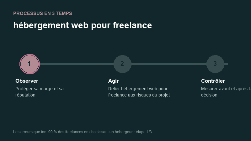 Processus animé pour comprendre hébergement web pour freelance