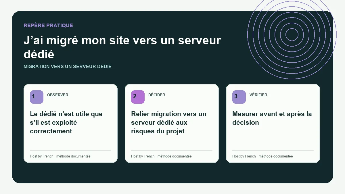 Schéma pratique sur migration vers un serveur dédié