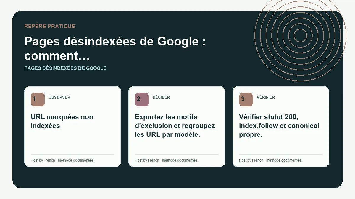 Schéma pratique sur pages désindexées de Google