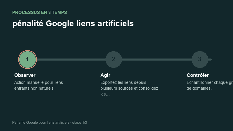 Processus animé pour comprendre pénalité Google liens artificiels