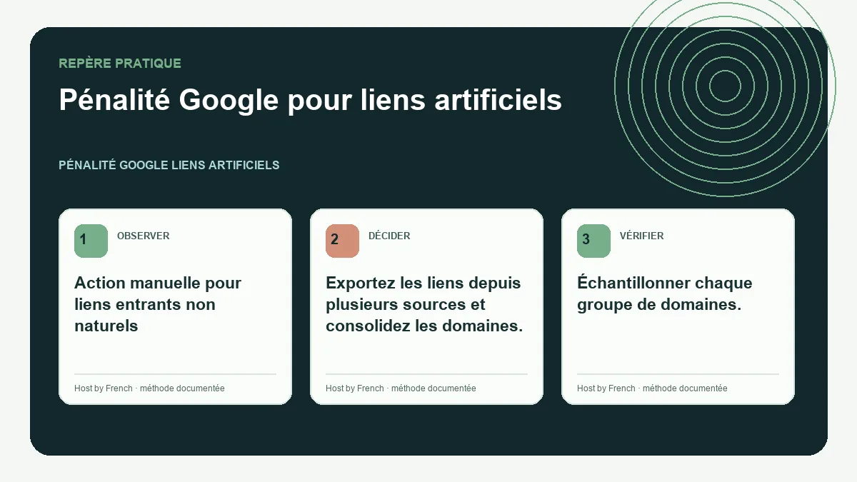 Schéma pratique sur pénalité Google liens artificiels