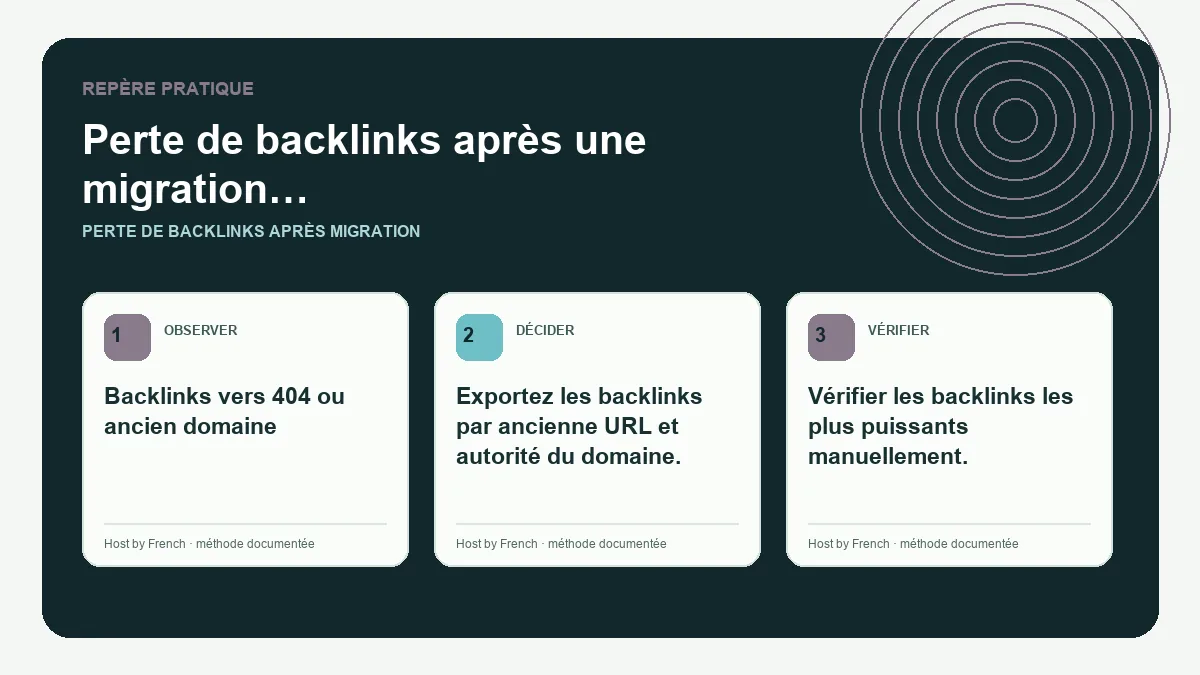 Schéma pratique sur perte de backlinks après migration