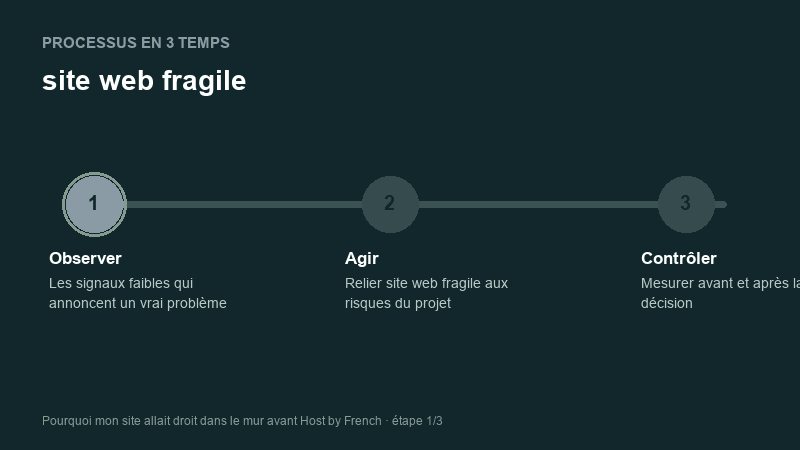 Processus animé pour comprendre site web fragile