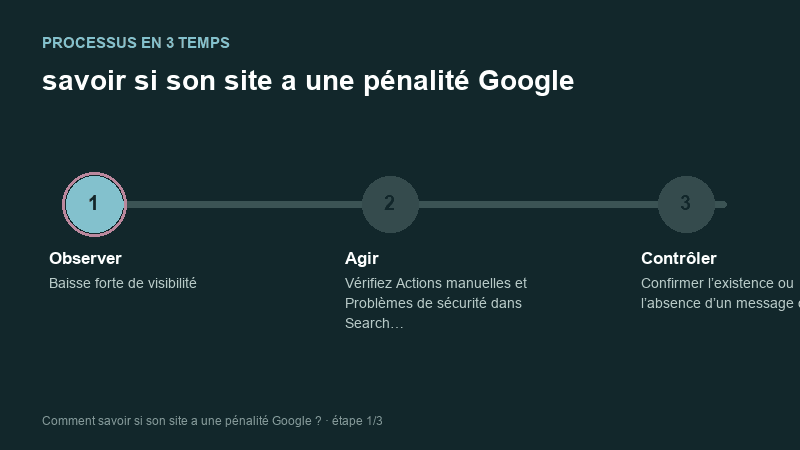 Processus animé pour comprendre savoir si son site a une pénalité Google