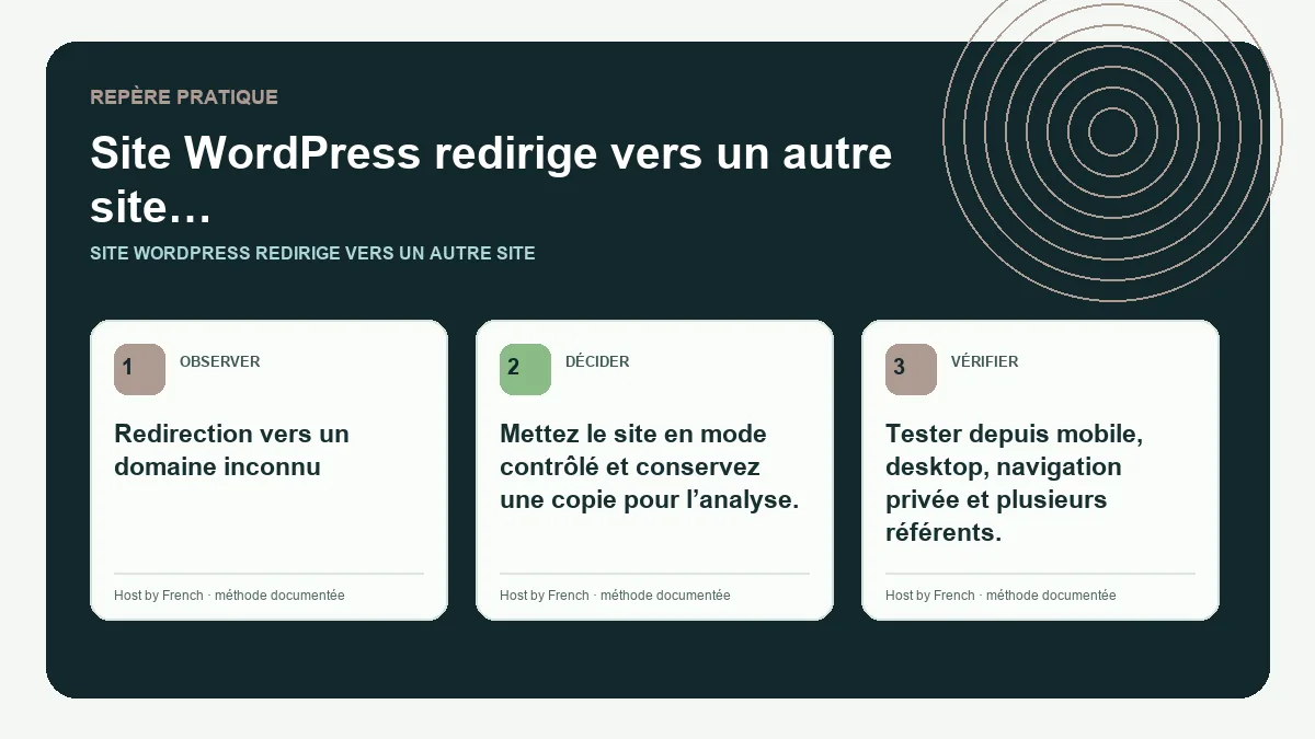 Schéma pratique sur site WordPress redirige vers un autre site