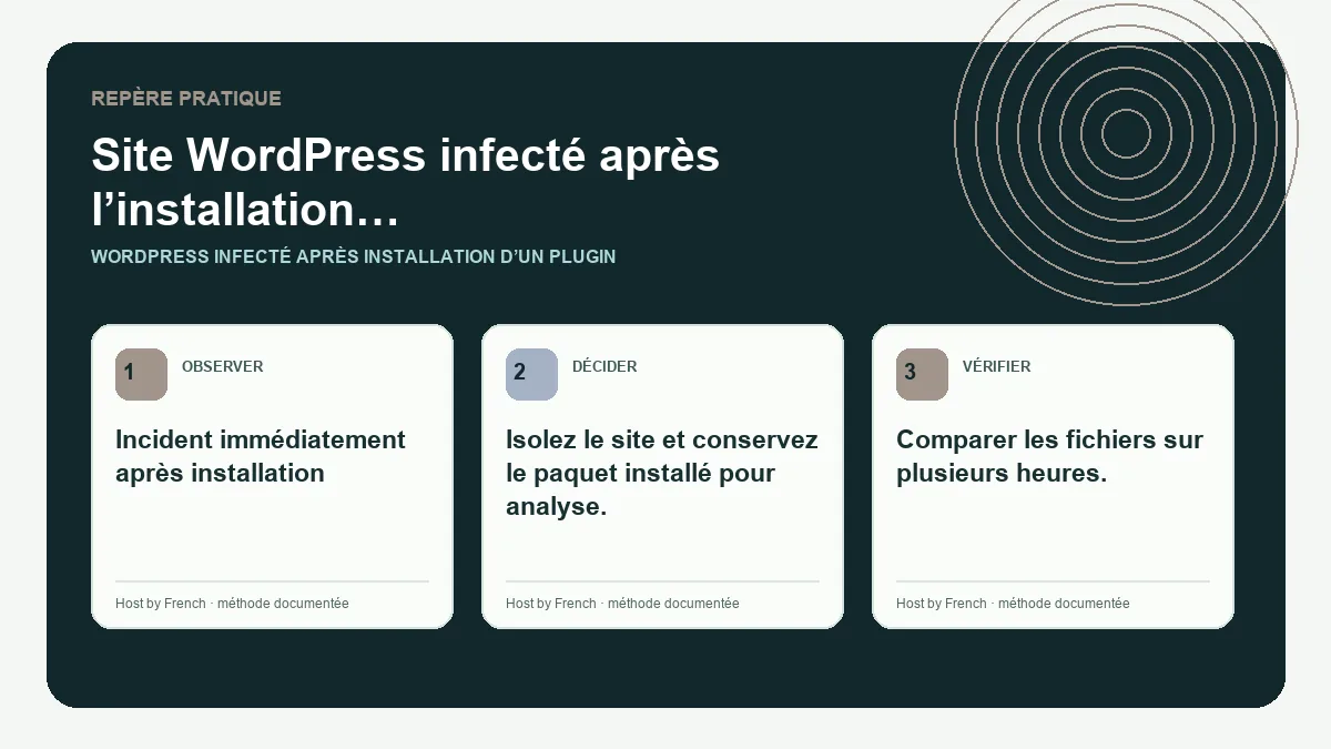 Schéma pratique sur WordPress infecté après installation d’un plugin