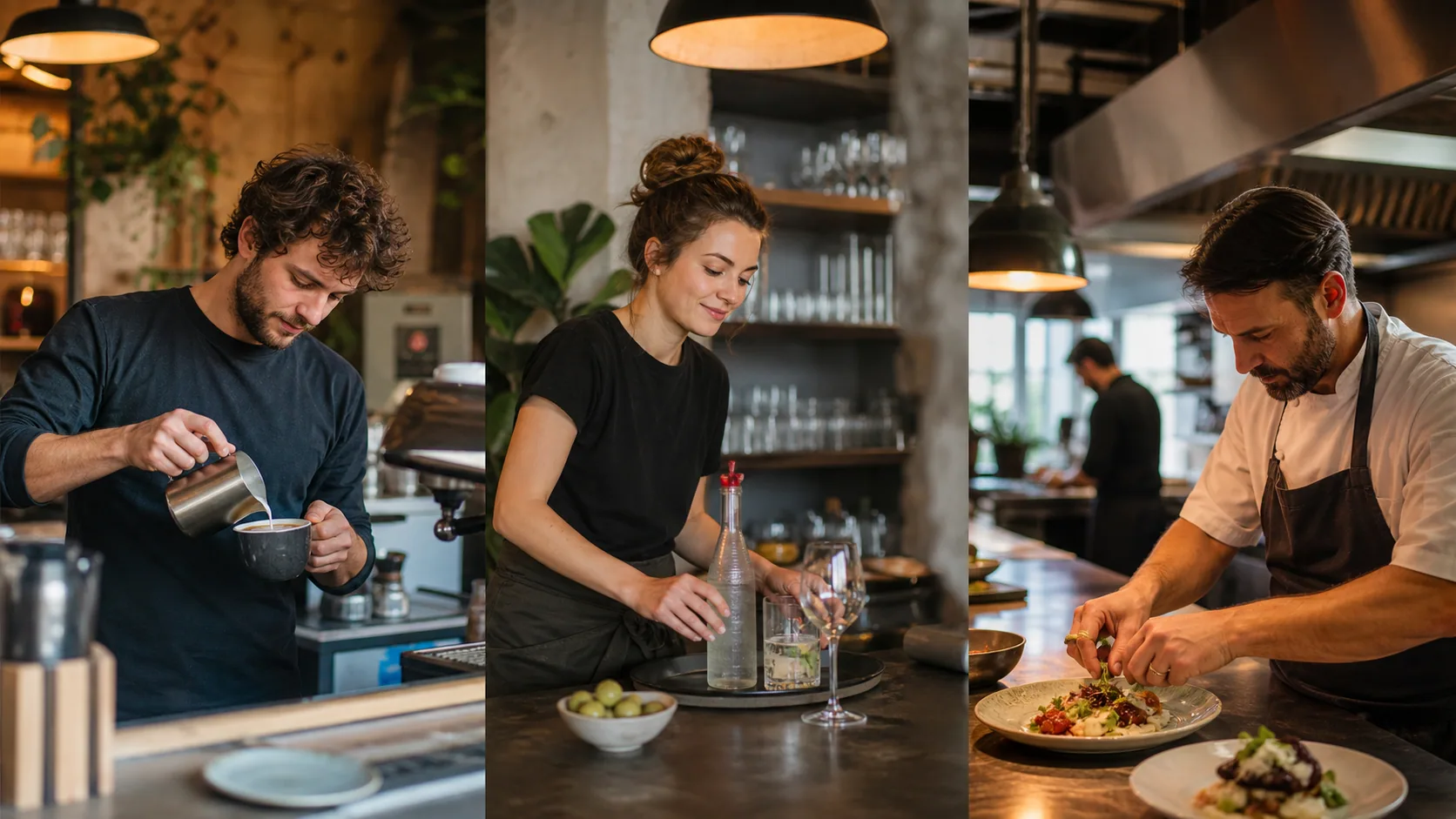 Professionnels du secteur restaurants dans leur environnement de travail en France
