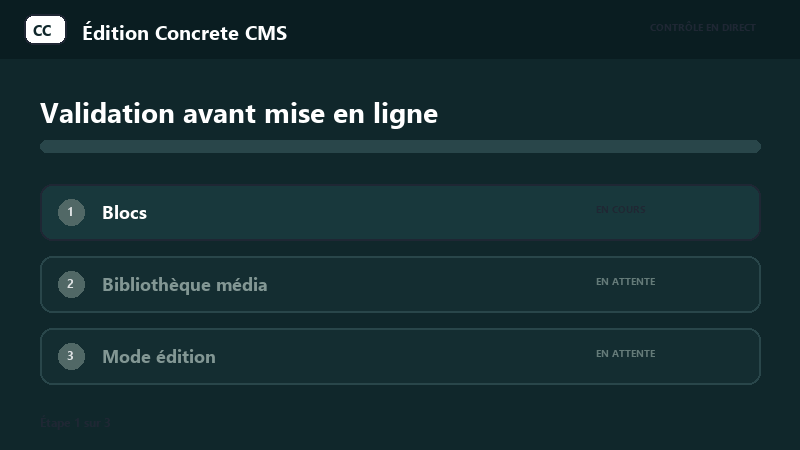 Animation des contrôles techniques Concrete CMS